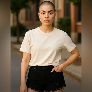 SHEIN Curvy Distressed Black Shorts